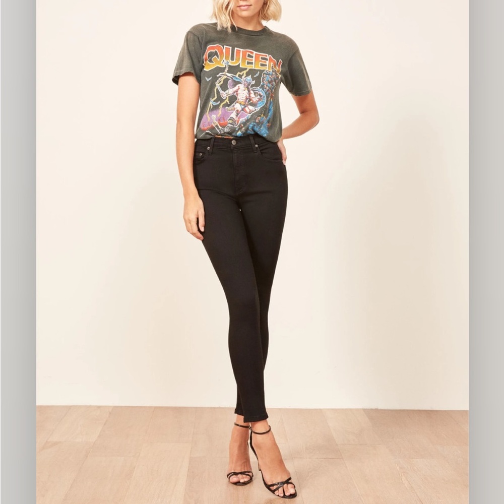 REFORMATION High Rise Black Wash Jeans 26